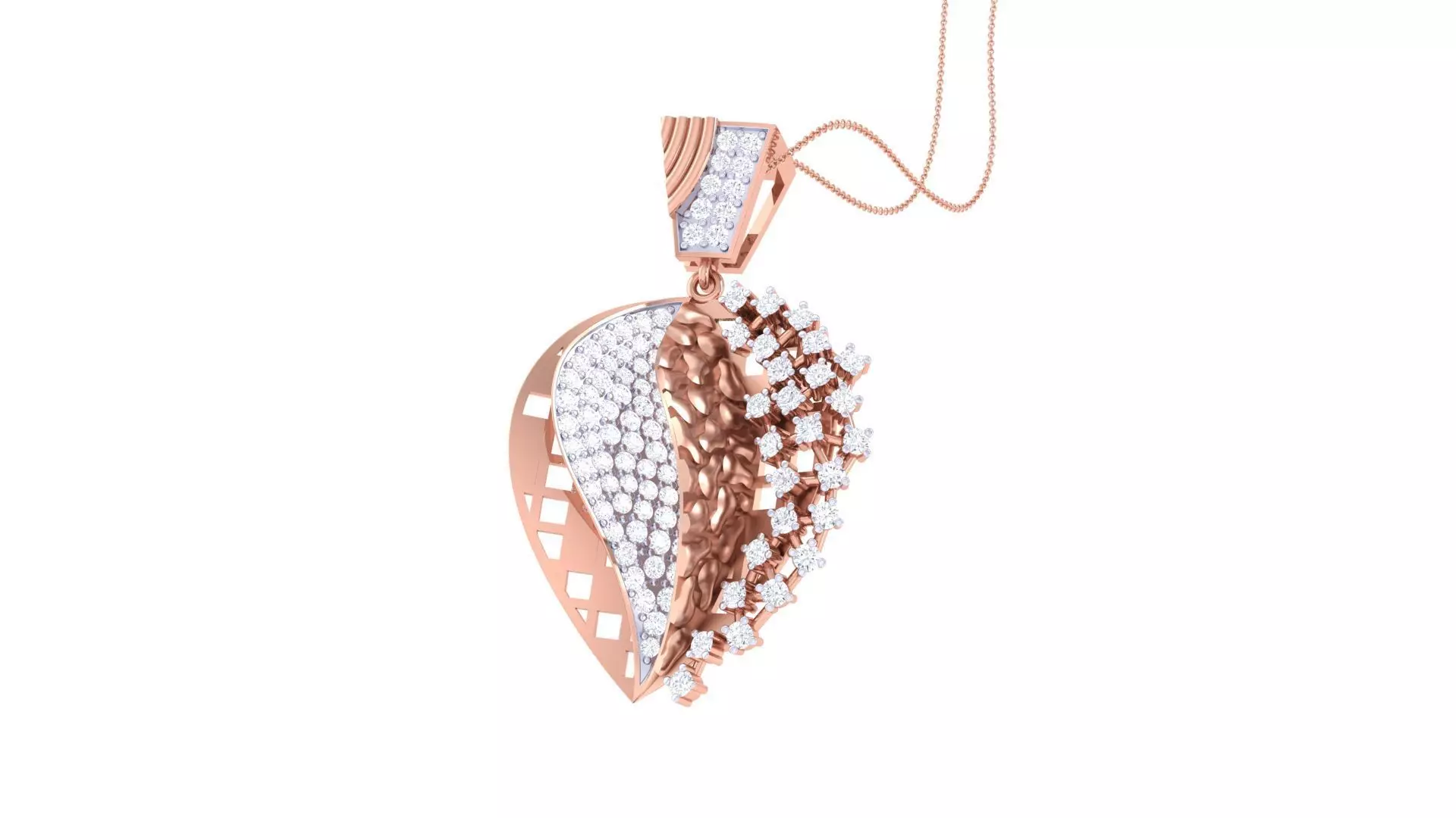 Eroding Heart High Jewelry Pendant Necklace 3dm stl 3mf obj glb 3D print model_0