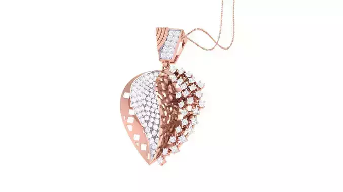 Eroding Heart High Jewelry Pendant Necklace 3dm stl 3mf obj glb 3D print model