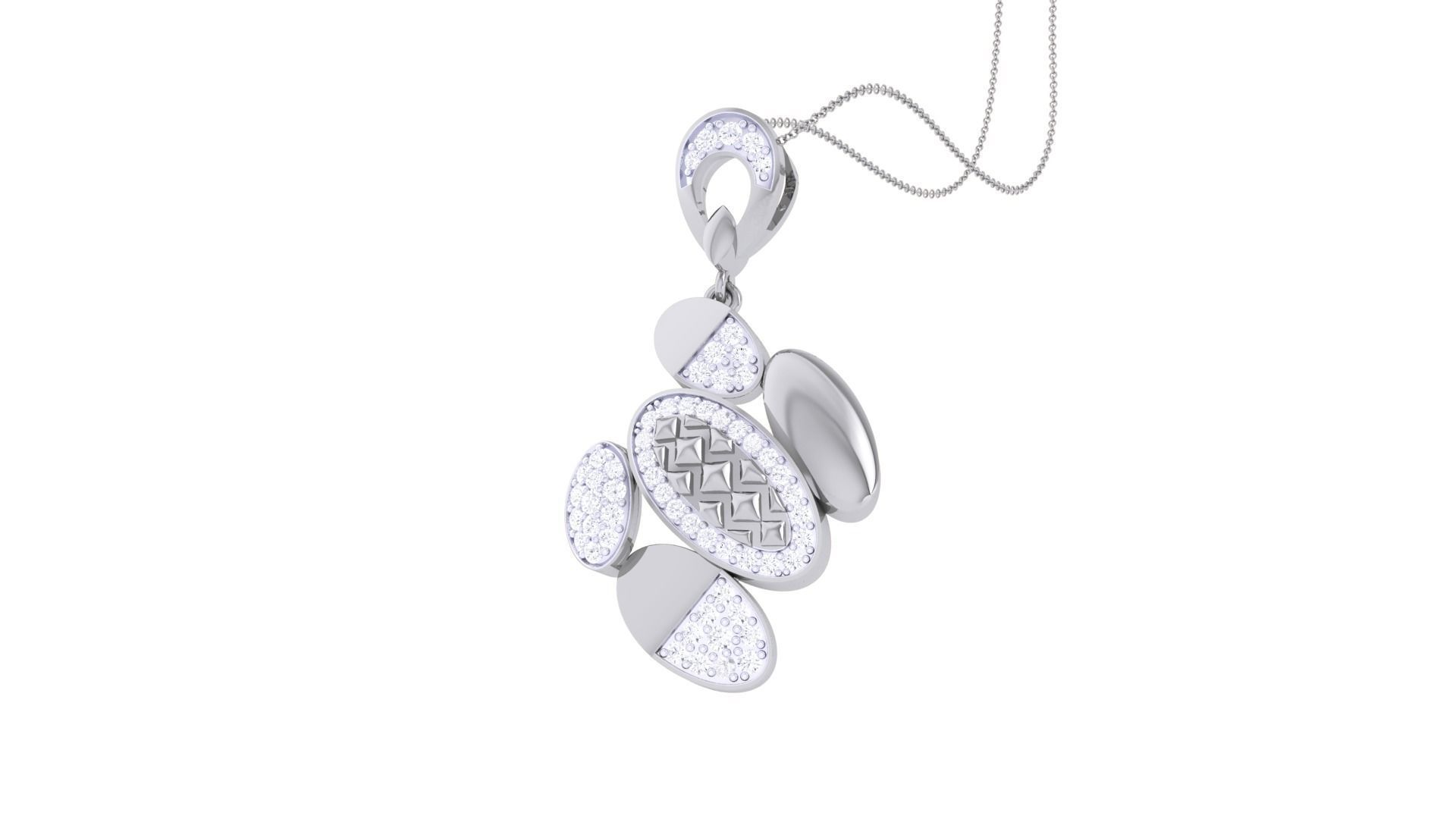 High Jewelry Pendant Necklace 3dm stl 3mf obj glb render 3D print model_3