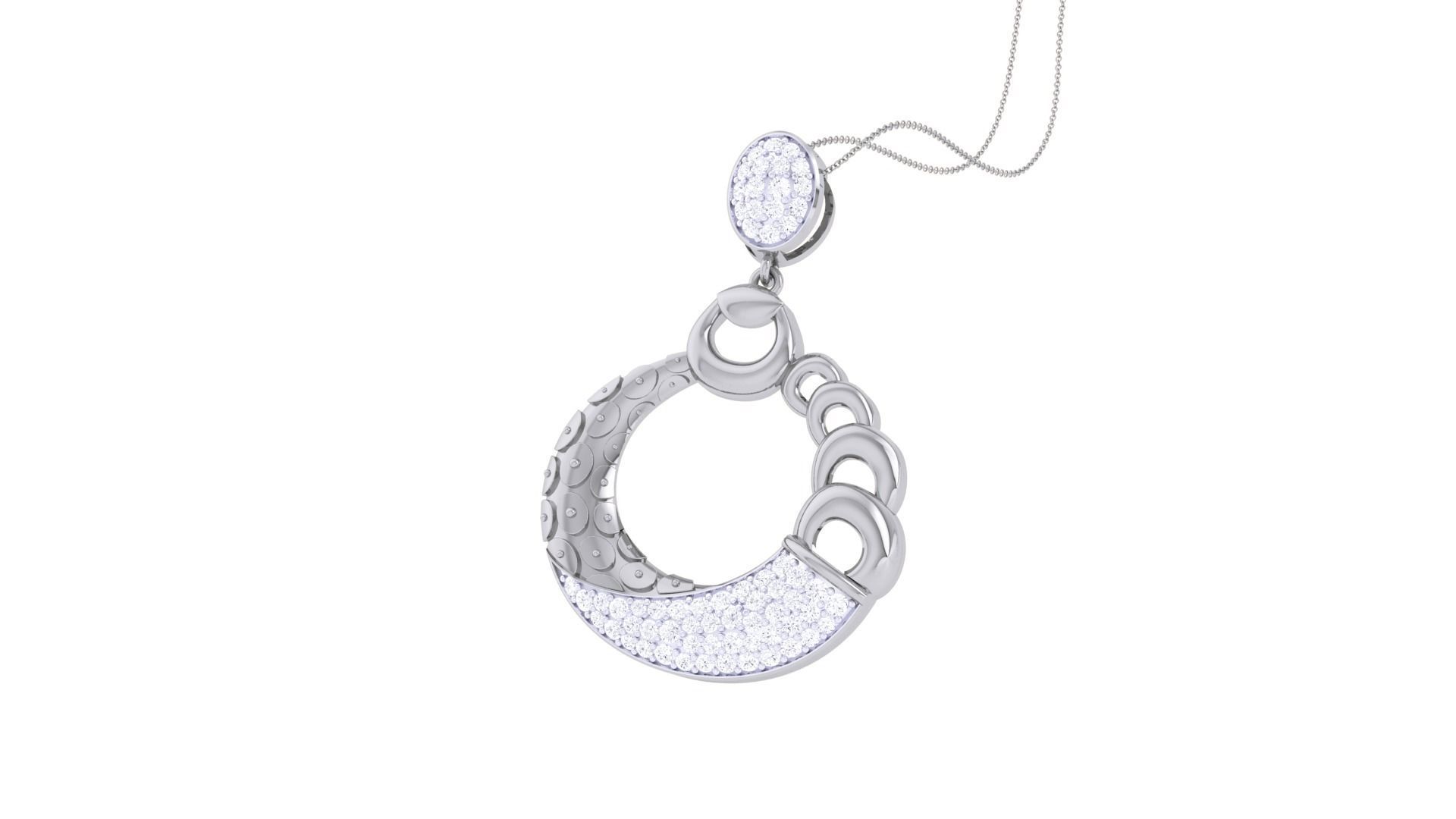 Chain High Jewelry Pendant Necklace 3dm stl 3mf obj glb render 3D print model_4