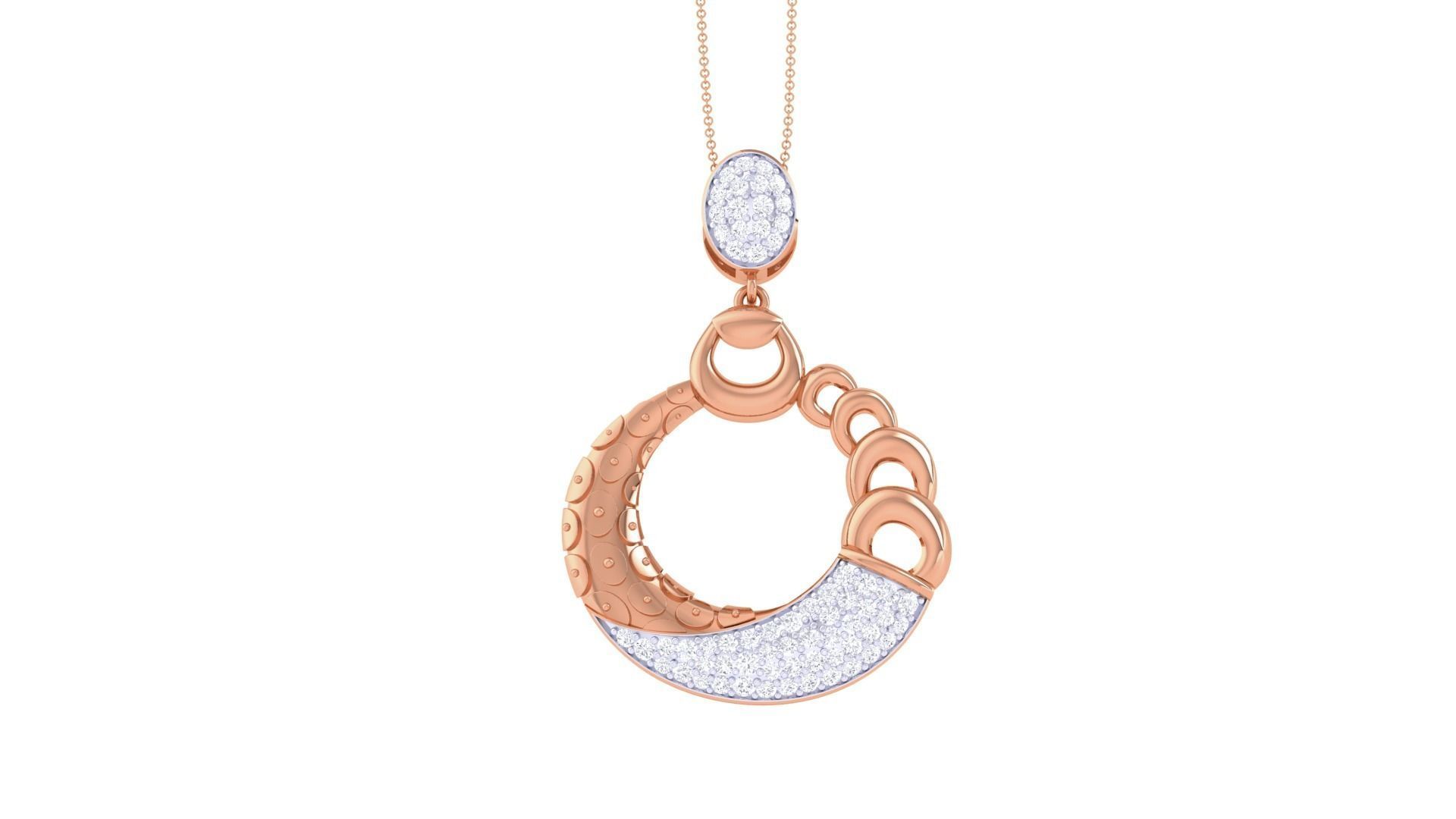 Chain High Jewelry Pendant Necklace 3dm stl 3mf obj glb render 3D print model_6