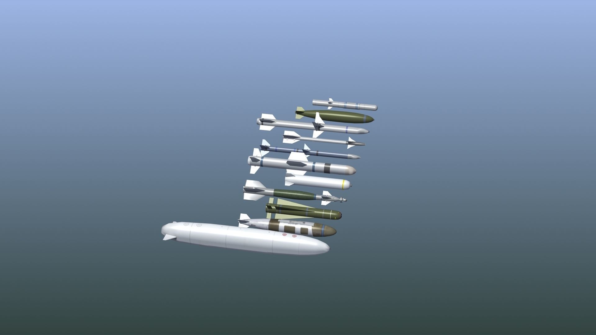 NATO Aircraft Weapons Low-poly 3D model_10