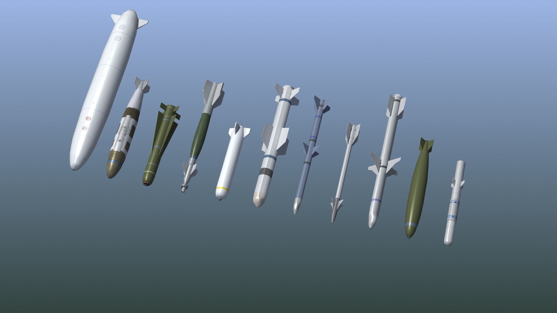 NATO Aircraft Weapons Low-poly 3D model_6