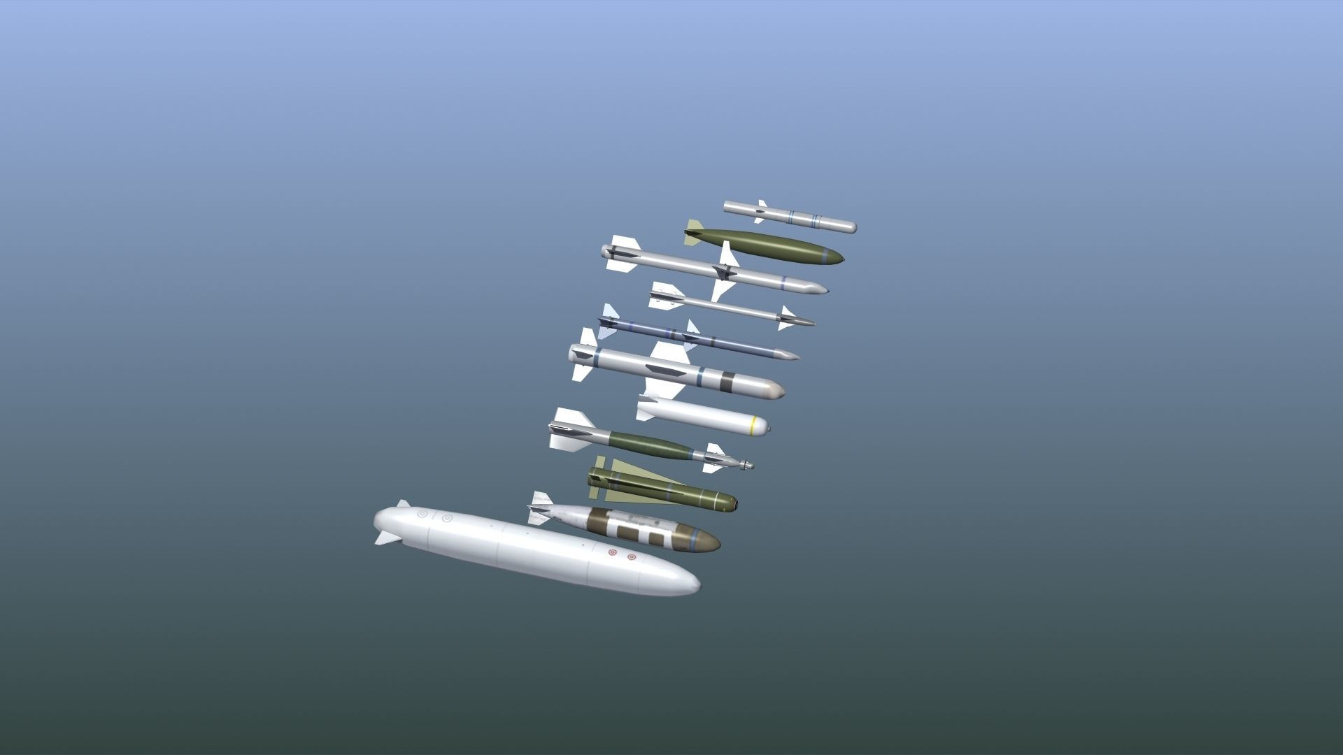 NATO Aircraft Weapons Low-poly 3D model_9