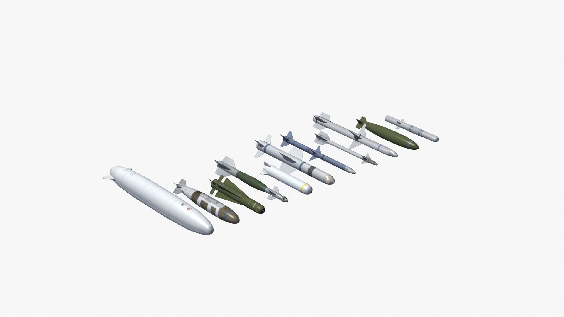 NATO Aircraft Weapons Low-poly 3D model_19