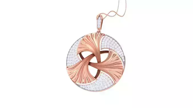 Tri Leaves High Jewelry Pendant Necklace 3dm stl 3mf obj glb 