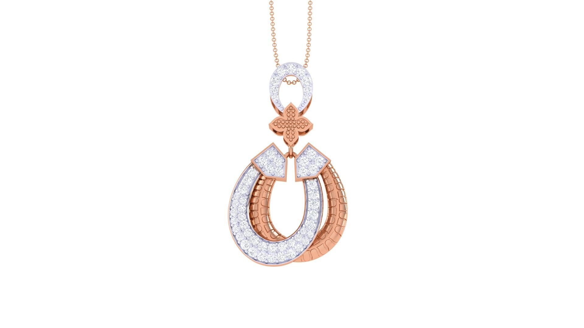 Horseshoe High Jewelry Pendant Necklace 3dm stl 3mf obj glb  3D print model_7
