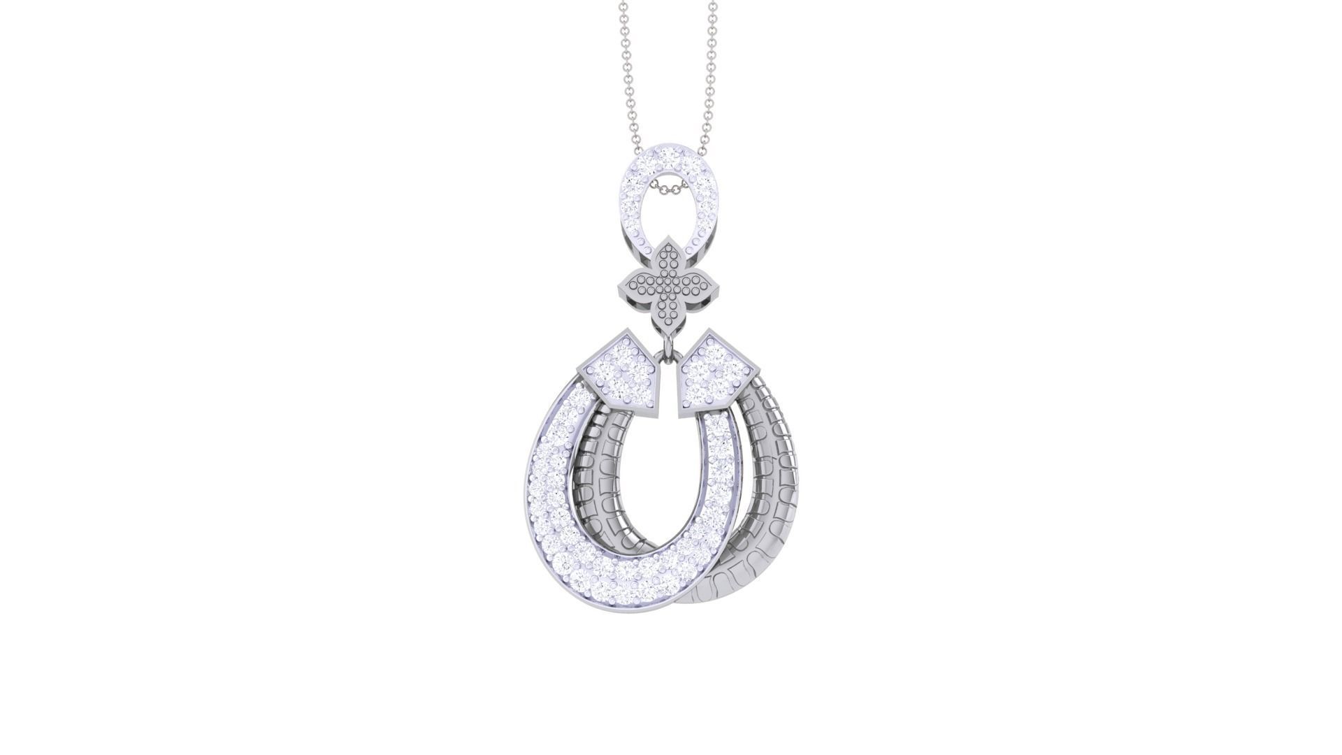 Horseshoe High Jewelry Pendant Necklace 3dm stl 3mf obj glb  3D print model_6