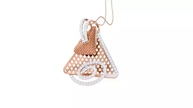 Wire Mesh High Jewelry Pendant Necklace 3dm stl 3mf obj glb 