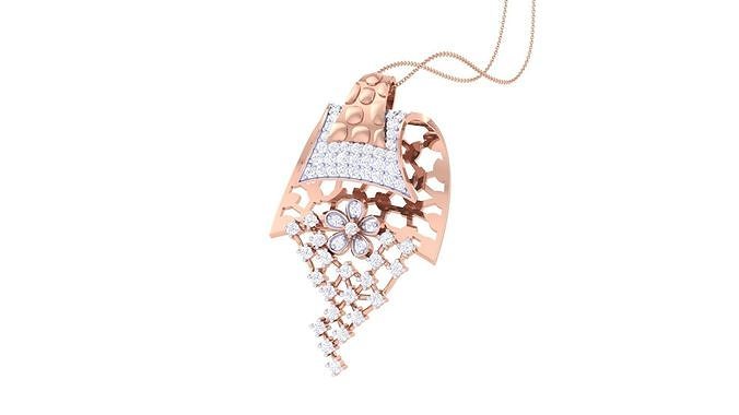 Wire Mesh High Jewelry Pendant Necklace 3dm stl 3mf obj glb  3D print model