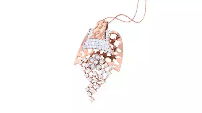 Wire Mesh High Jewelry Pendant Necklace 3dm stl 3mf obj glb  3D print model