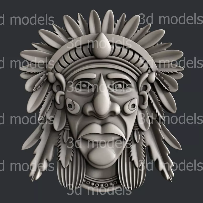 3d STL models for CNC or 3d printer totem indian P468 3D model