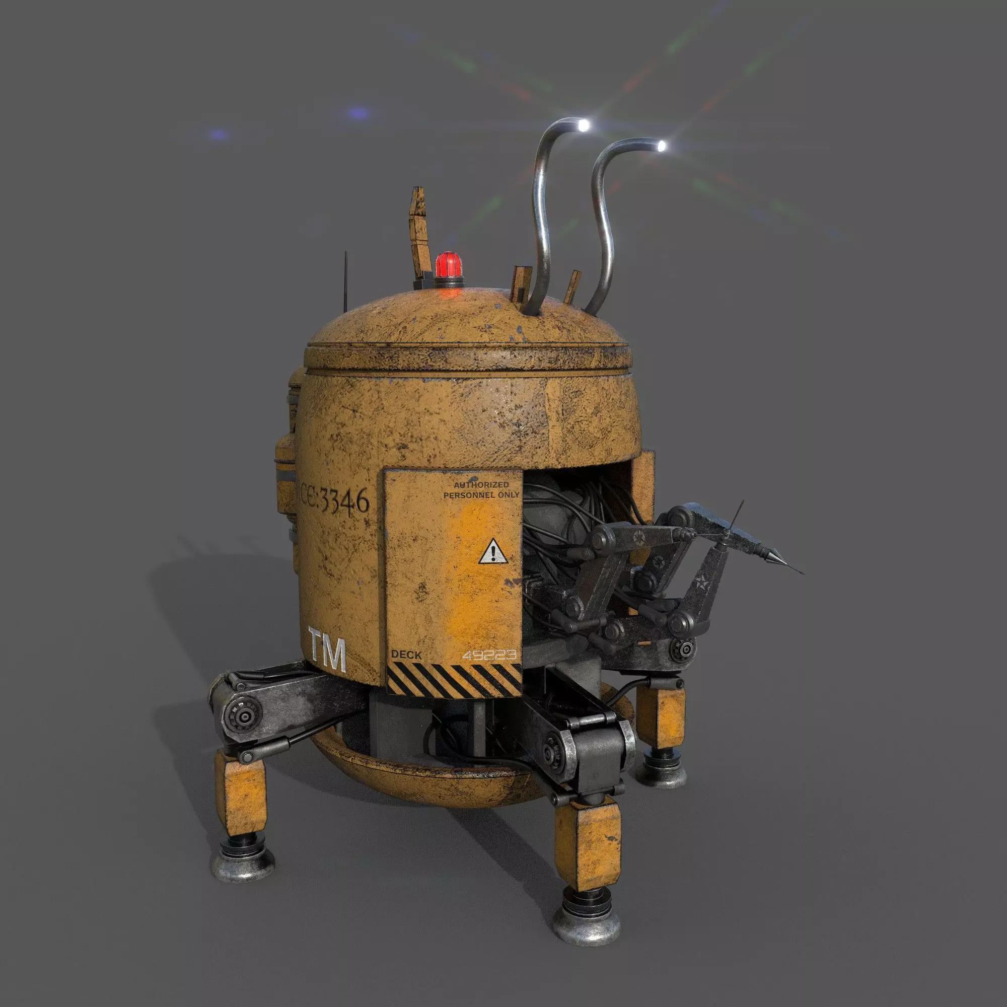 Construction Machine Robot Low-poly 3D model_0