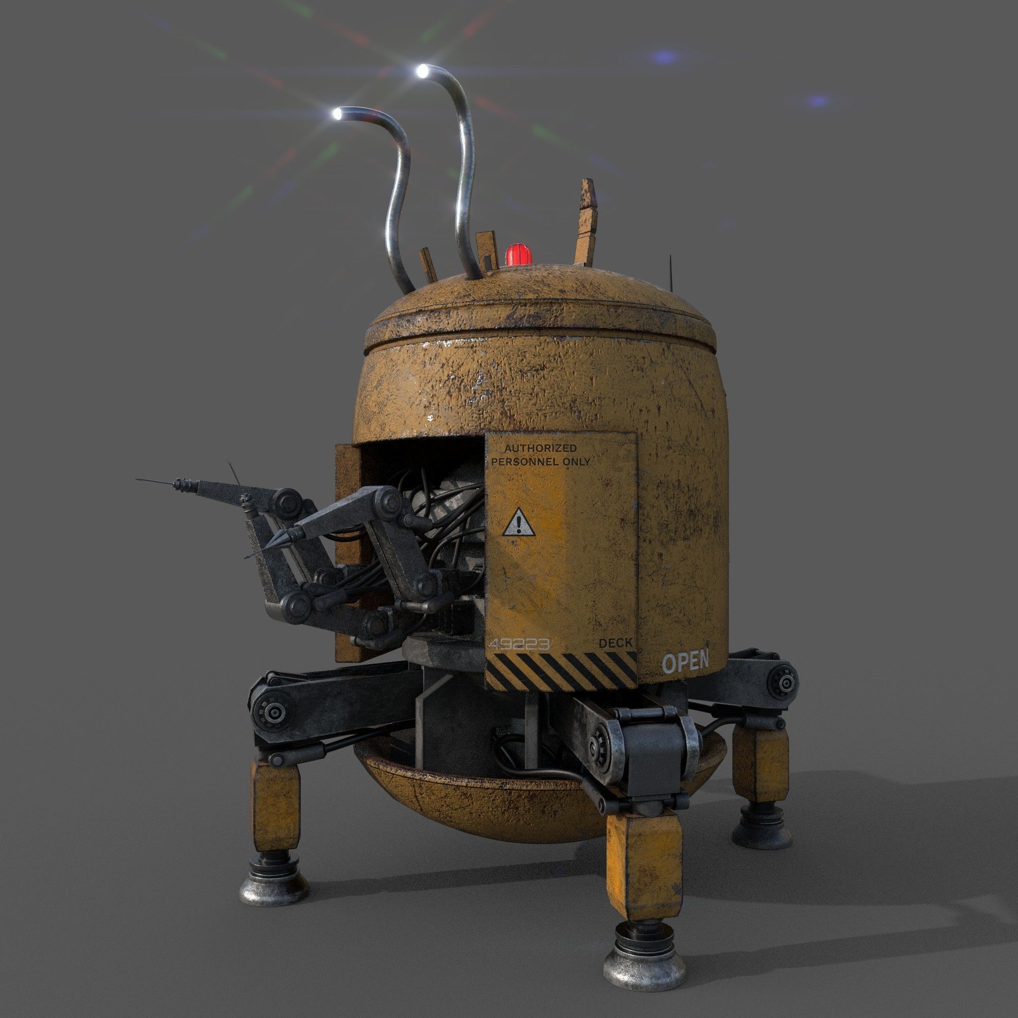 Construction Machine Robot Low-poly 3D model_4