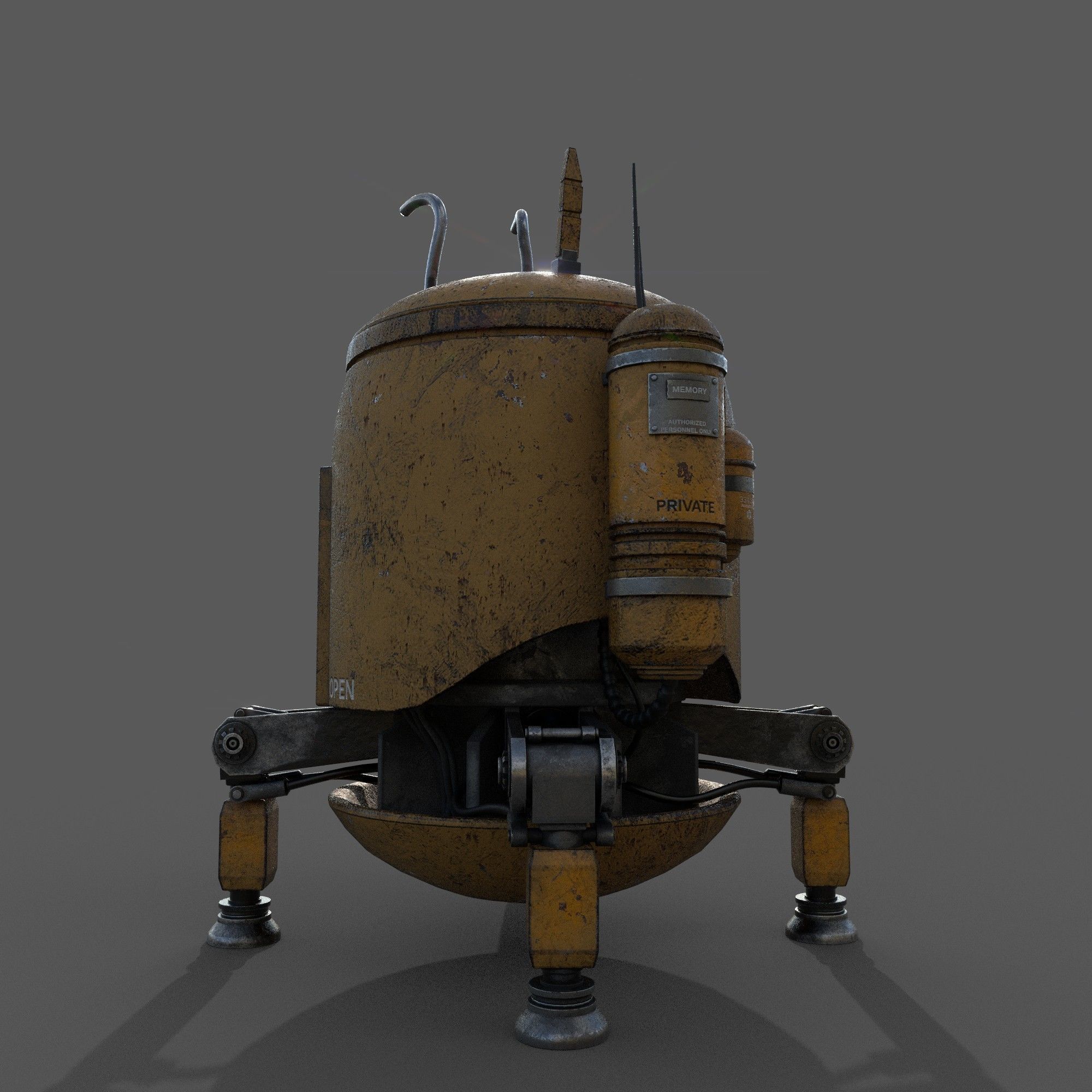 Construction Machine Robot Low-poly 3D model_3