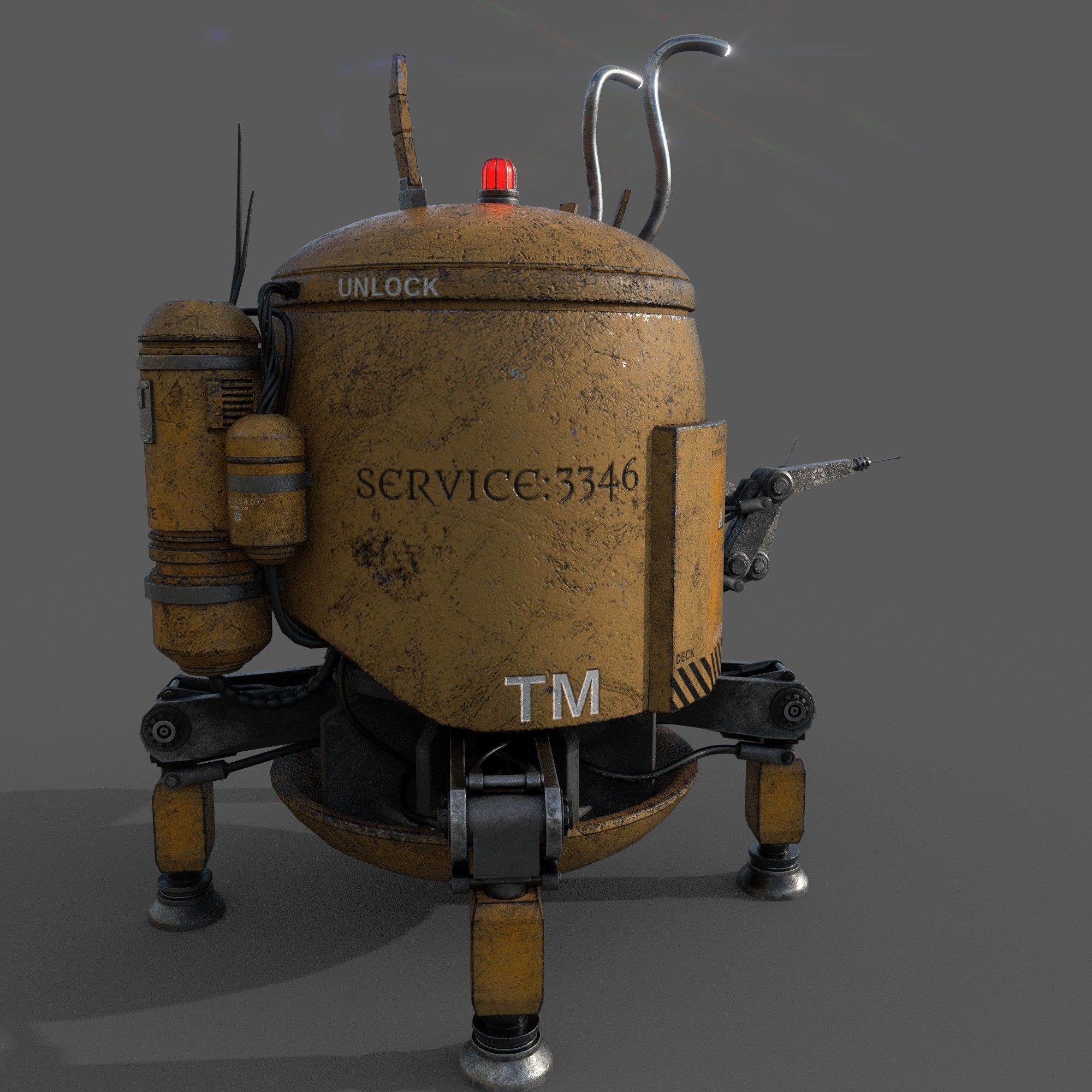 Construction Machine Robot Low-poly 3D model_2