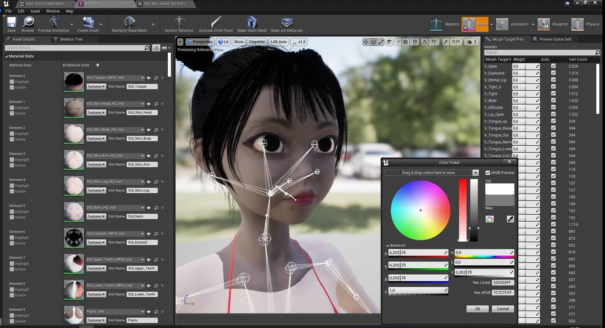 Asian girl Woman japanese korean Chinese Low-poly 3D model_31