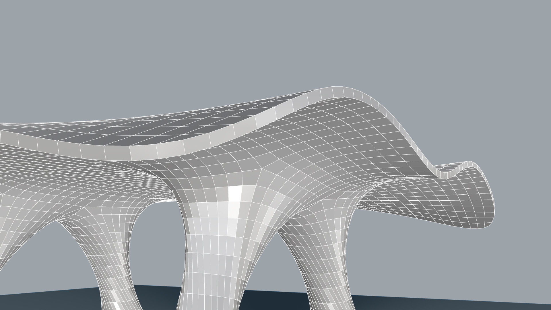 Wavy Pavilion Smooth Columns Low-poly 3D model_39