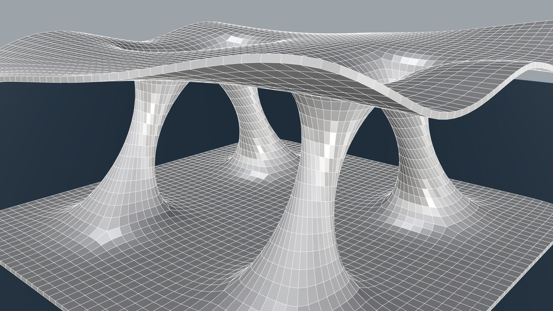 Wavy Pavilion Smooth Columns Low-poly 3D model_15