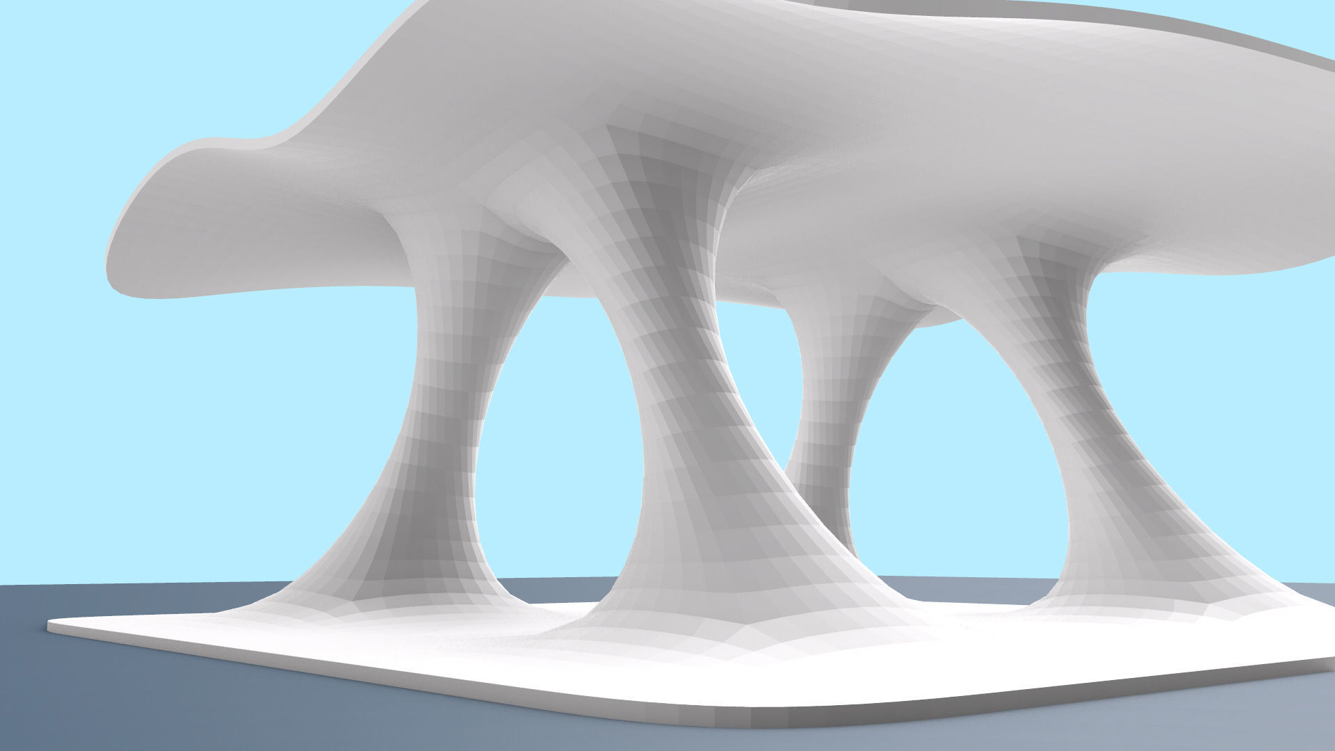 Wavy Pavilion Smooth Columns Low-poly 3D model_10