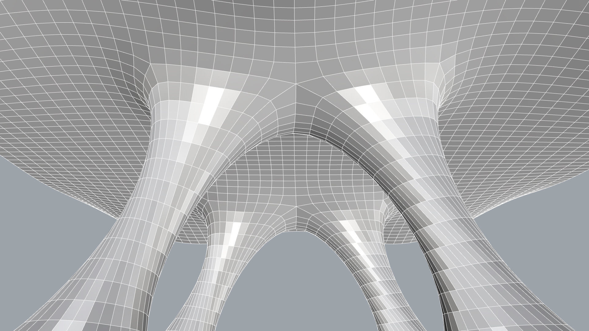 Wavy Pavilion Smooth Columns Low-poly 3D model_27
