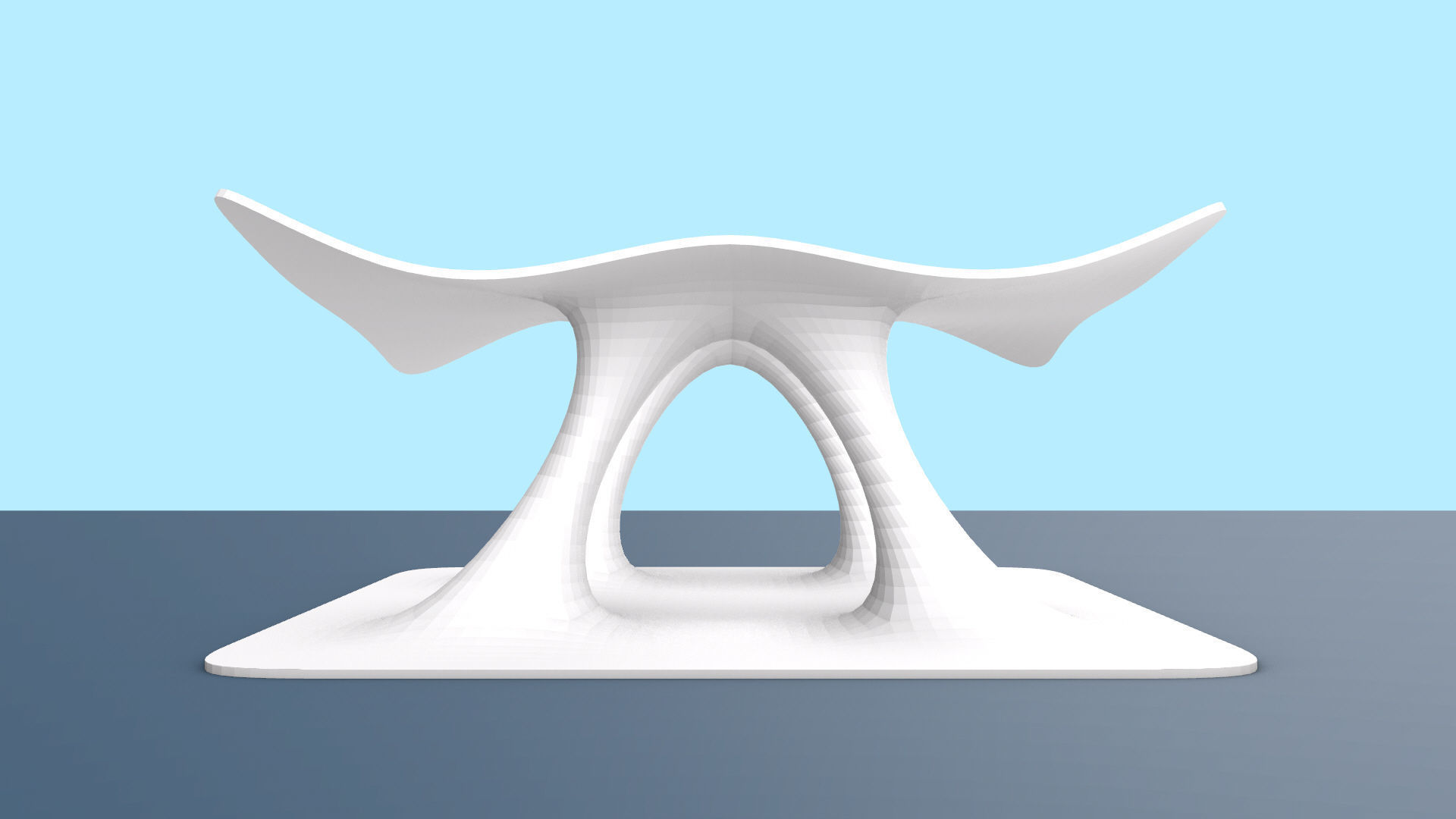 Wavy Pavilion Smooth Columns Low-poly 3D model_18