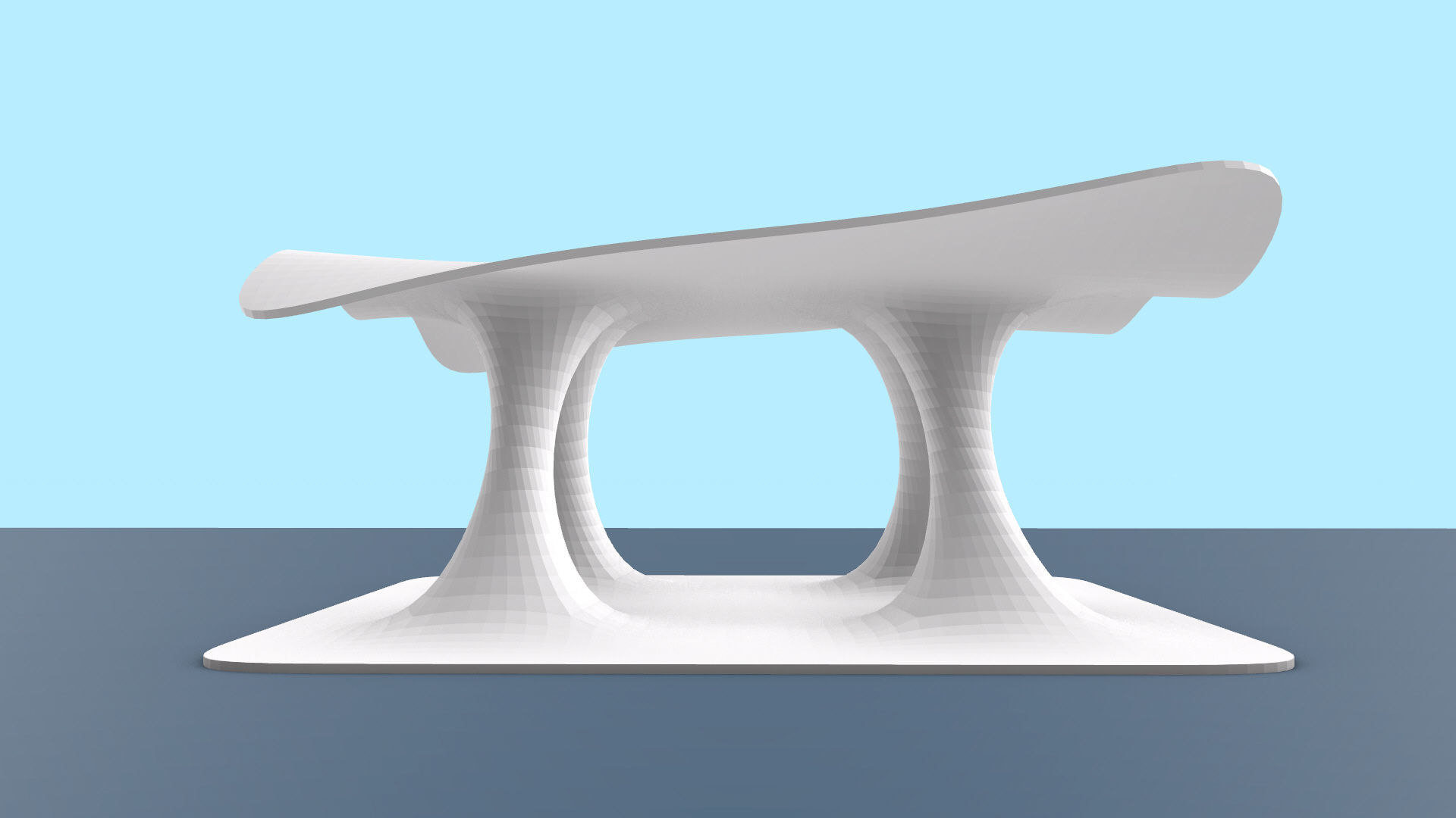 Wavy Pavilion Smooth Columns Low-poly 3D model_22