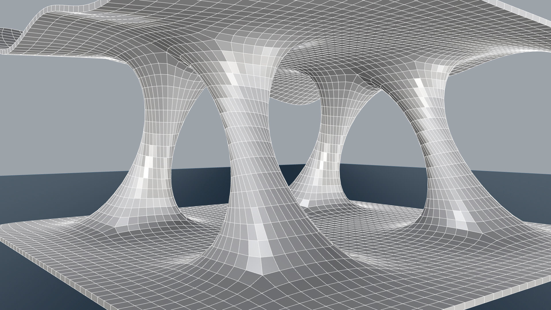 Wavy Pavilion Smooth Columns Low-poly 3D model_9