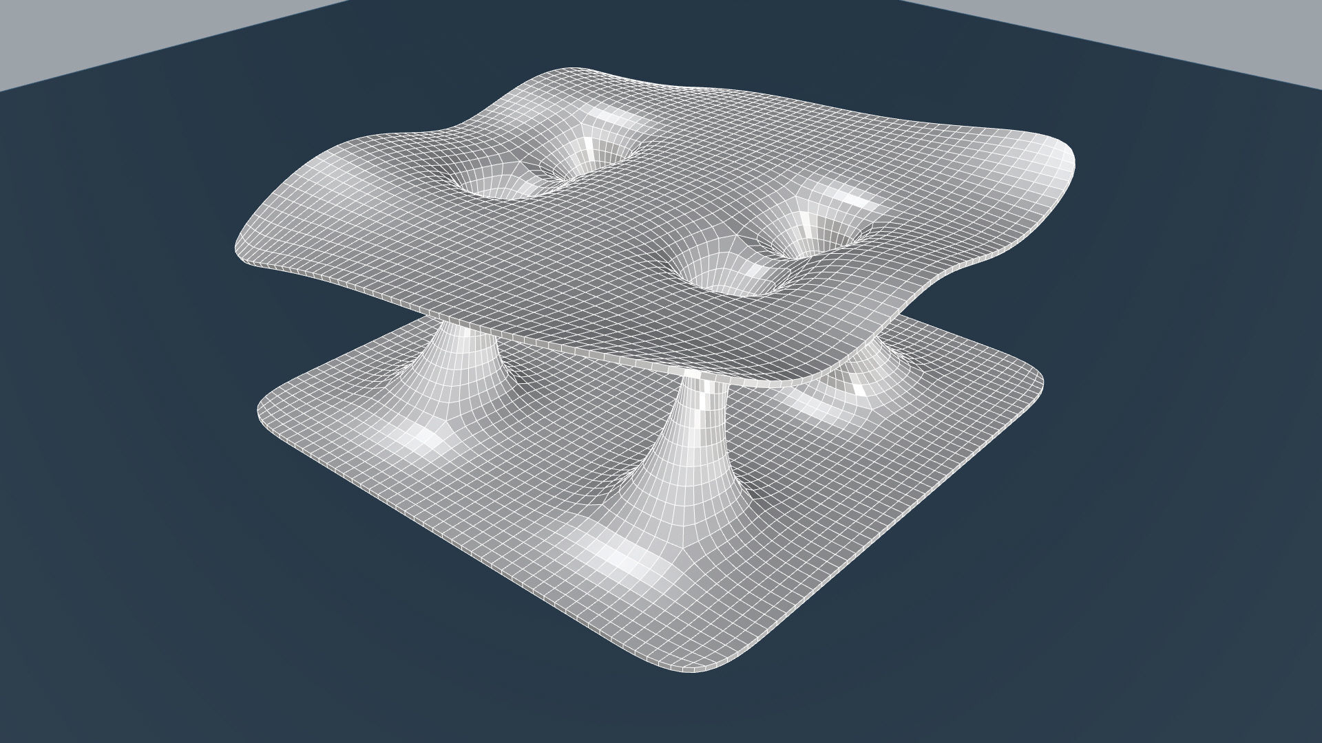 Wavy Pavilion Smooth Columns Low-poly 3D model_7