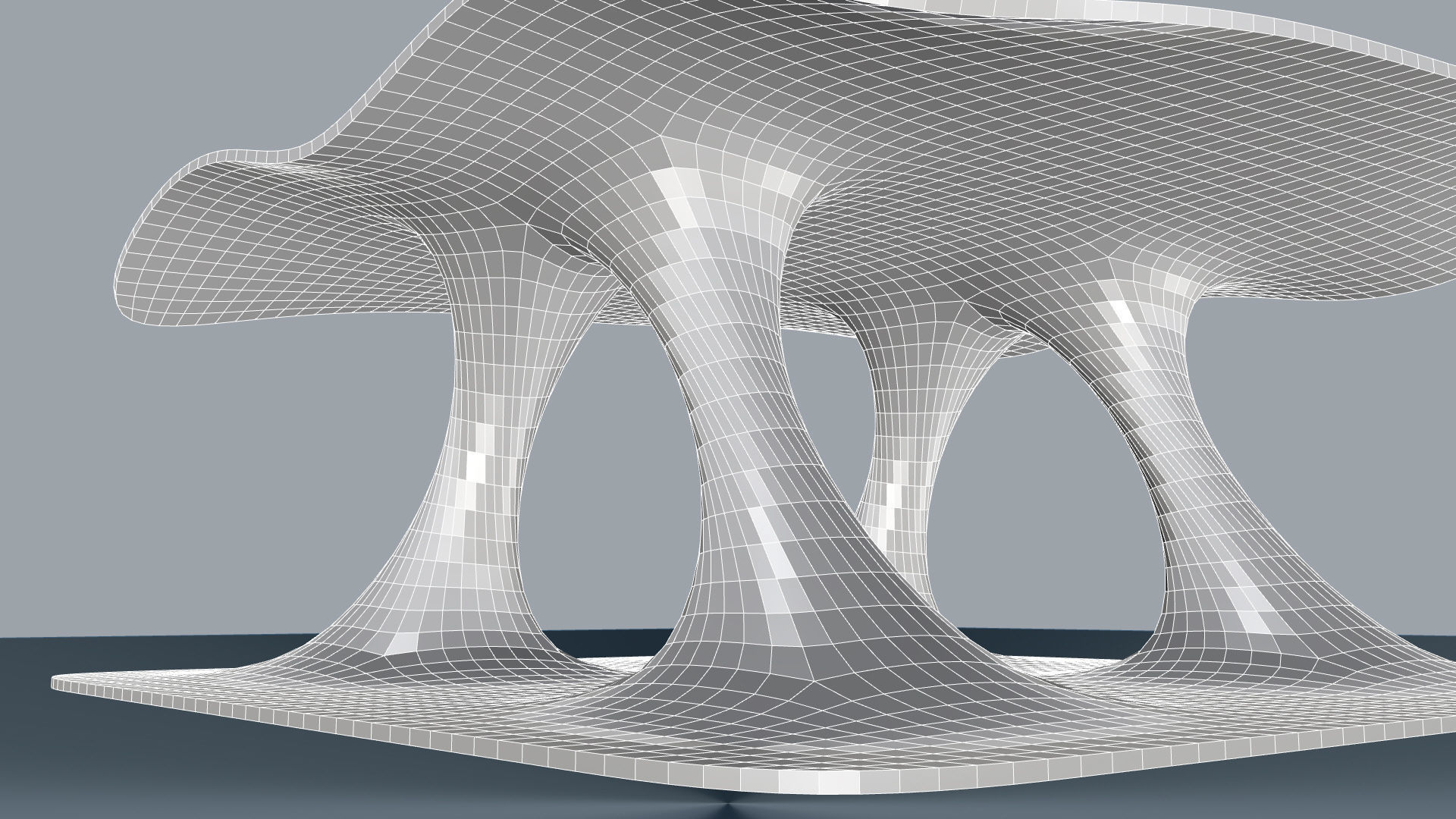 Wavy Pavilion Smooth Columns Low-poly 3D model_11