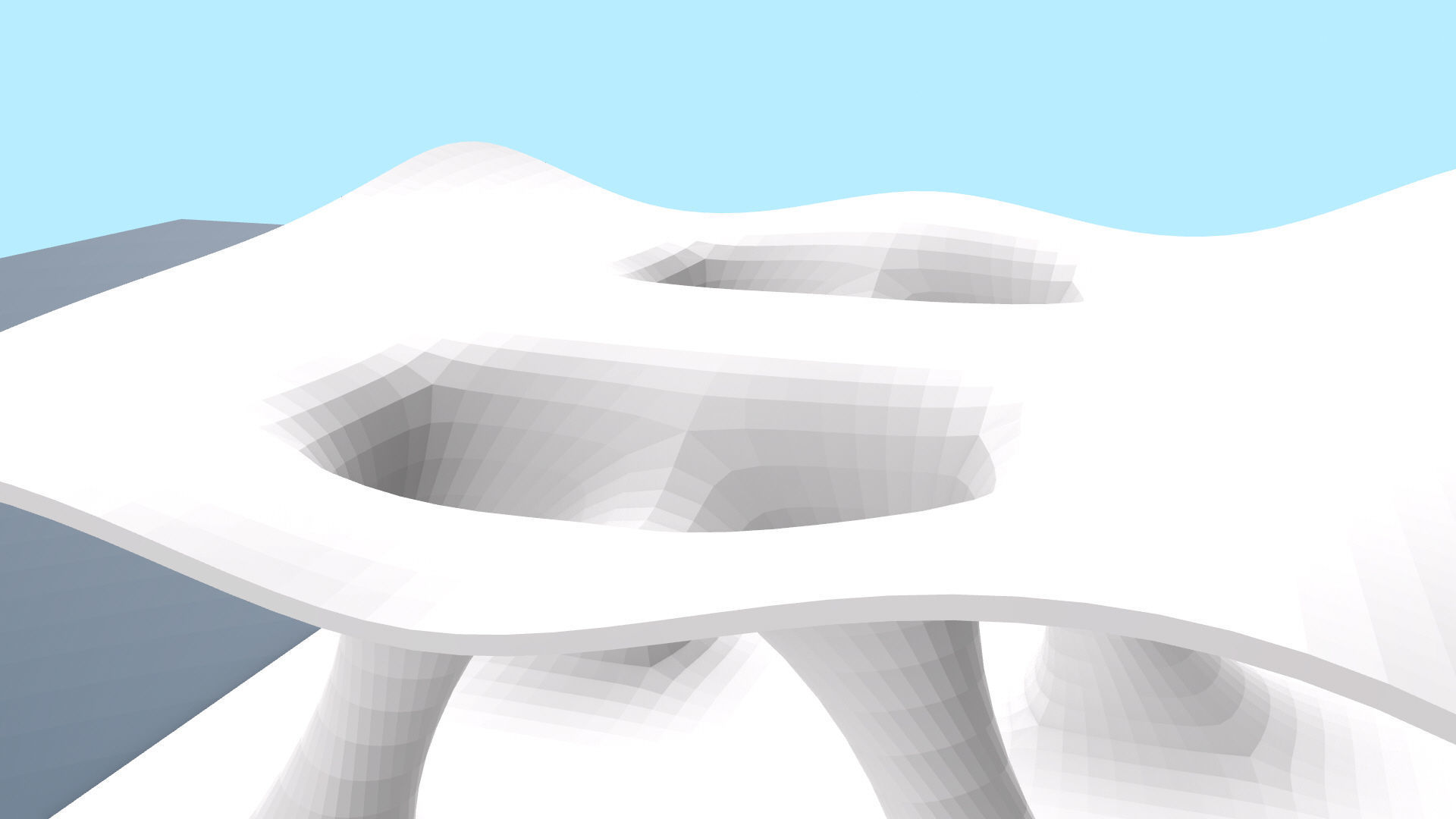 Wavy Pavilion Smooth Columns Low-poly 3D model_36