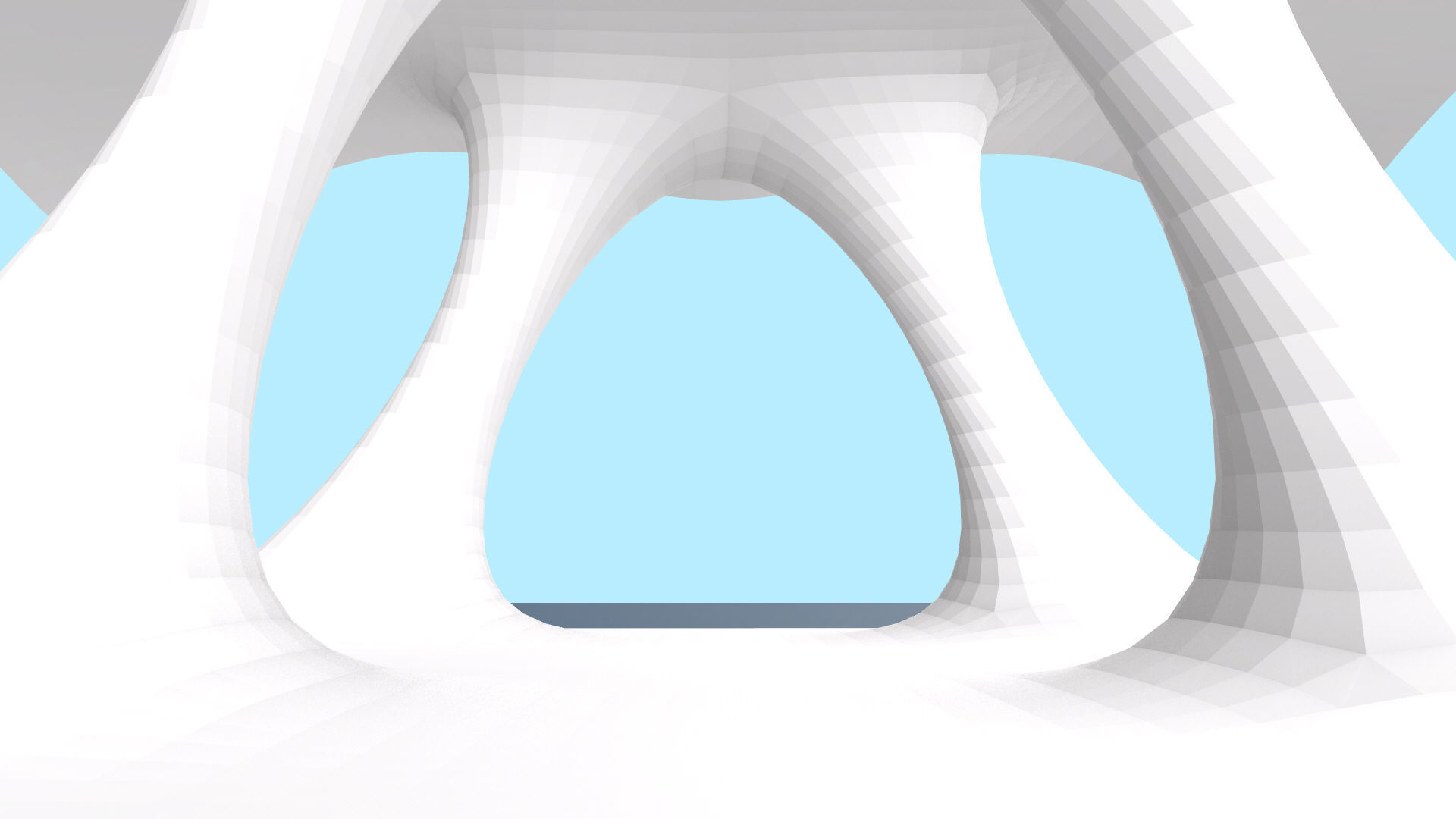 Wavy Pavilion Smooth Columns Low-poly 3D model_20