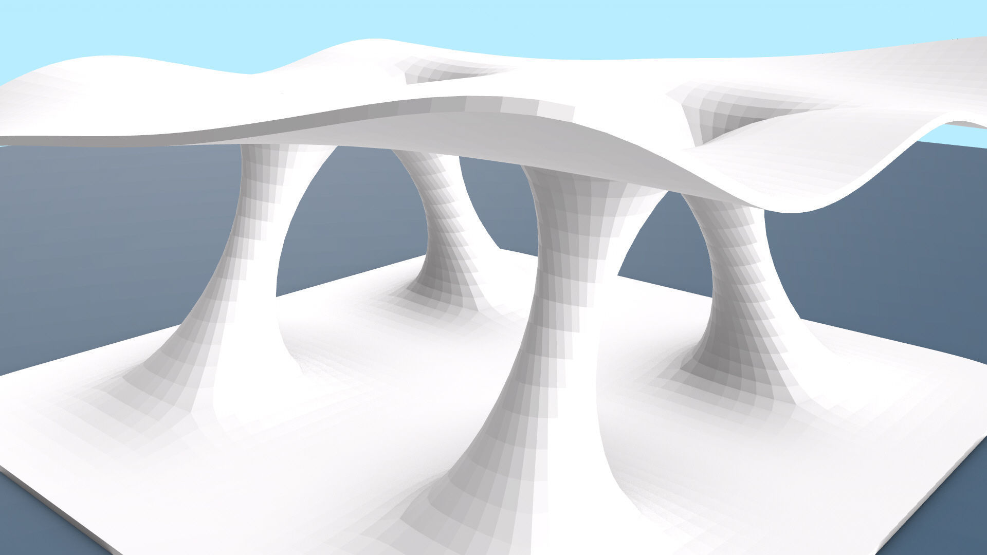 Wavy Pavilion Smooth Columns Low-poly 3D model_14