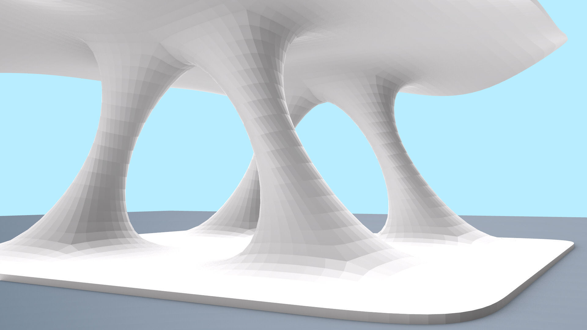Wavy Pavilion Smooth Columns Low-poly 3D model_12