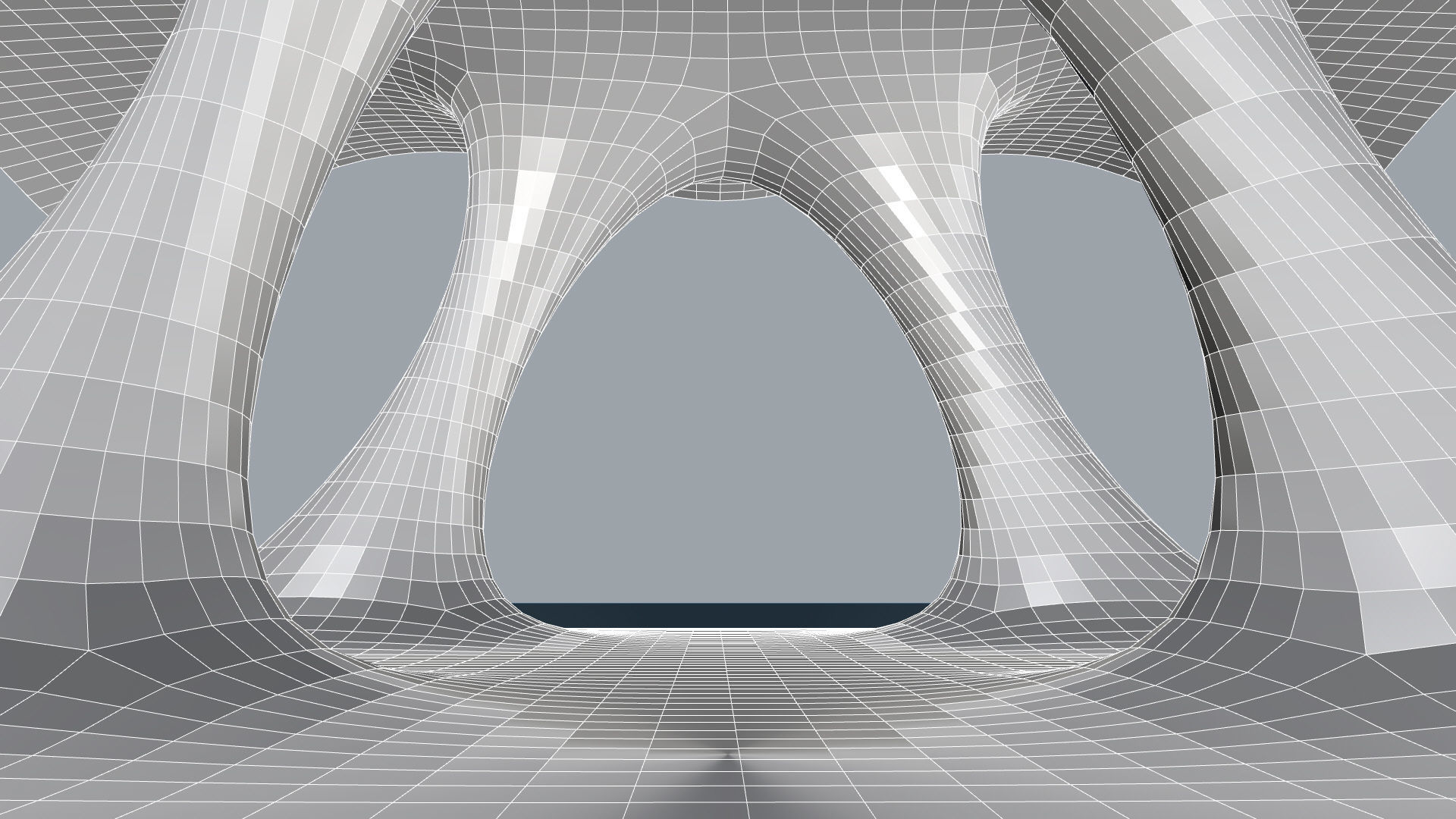 Wavy Pavilion Smooth Columns Low-poly 3D model_21