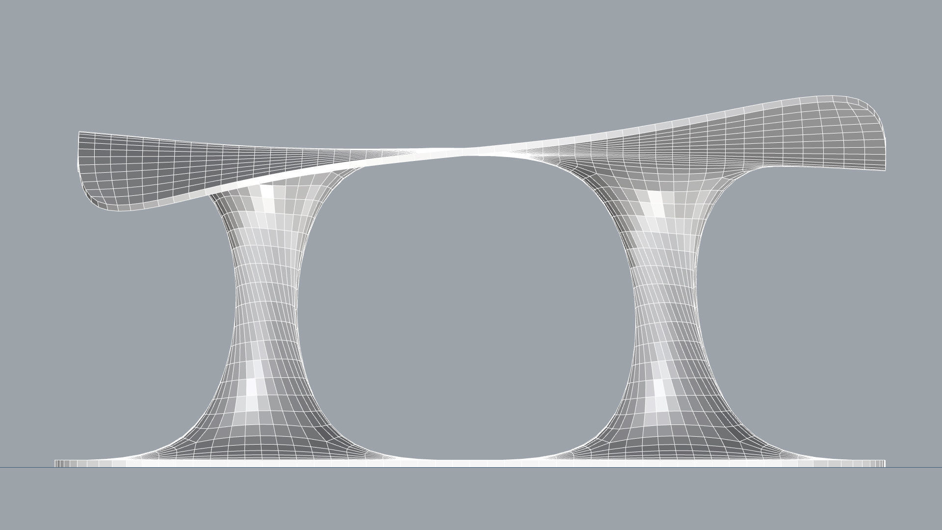 Wavy Pavilion Smooth Columns Low-poly 3D model_45