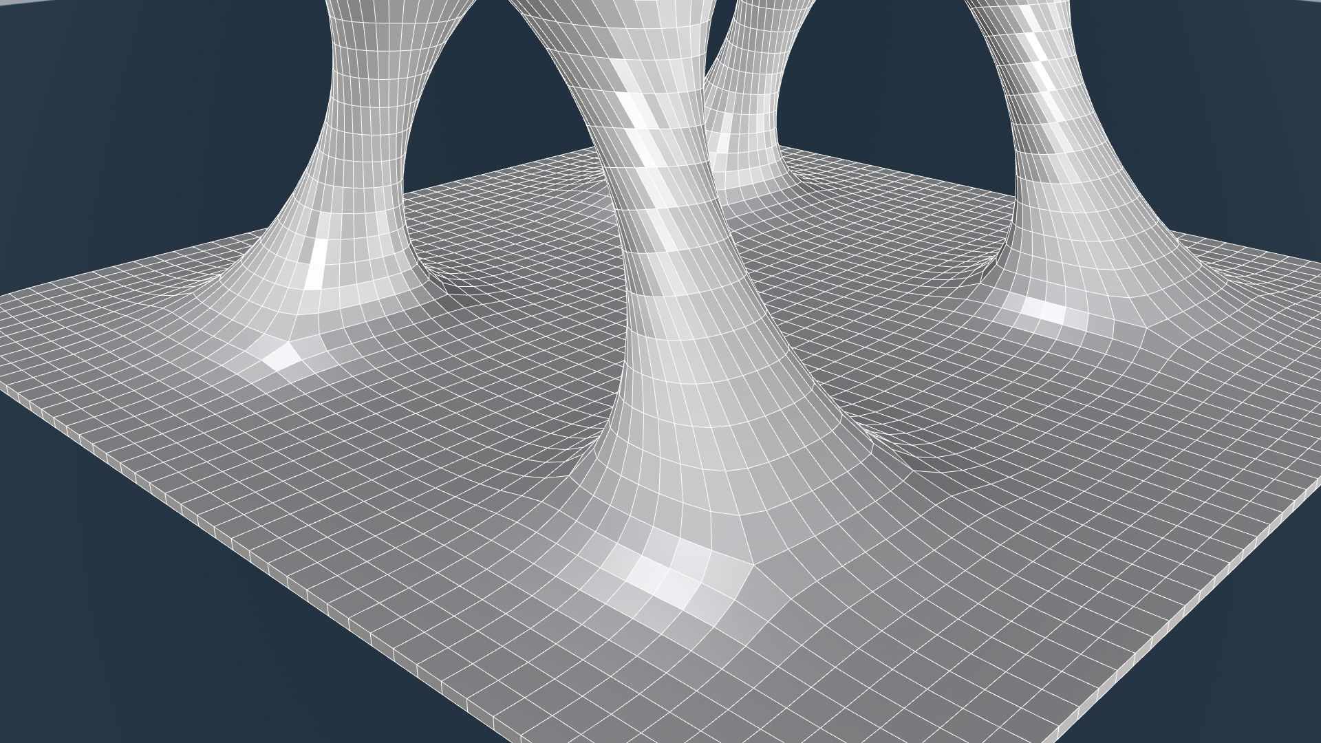 Wavy Pavilion Smooth Columns Low-poly 3D model_43