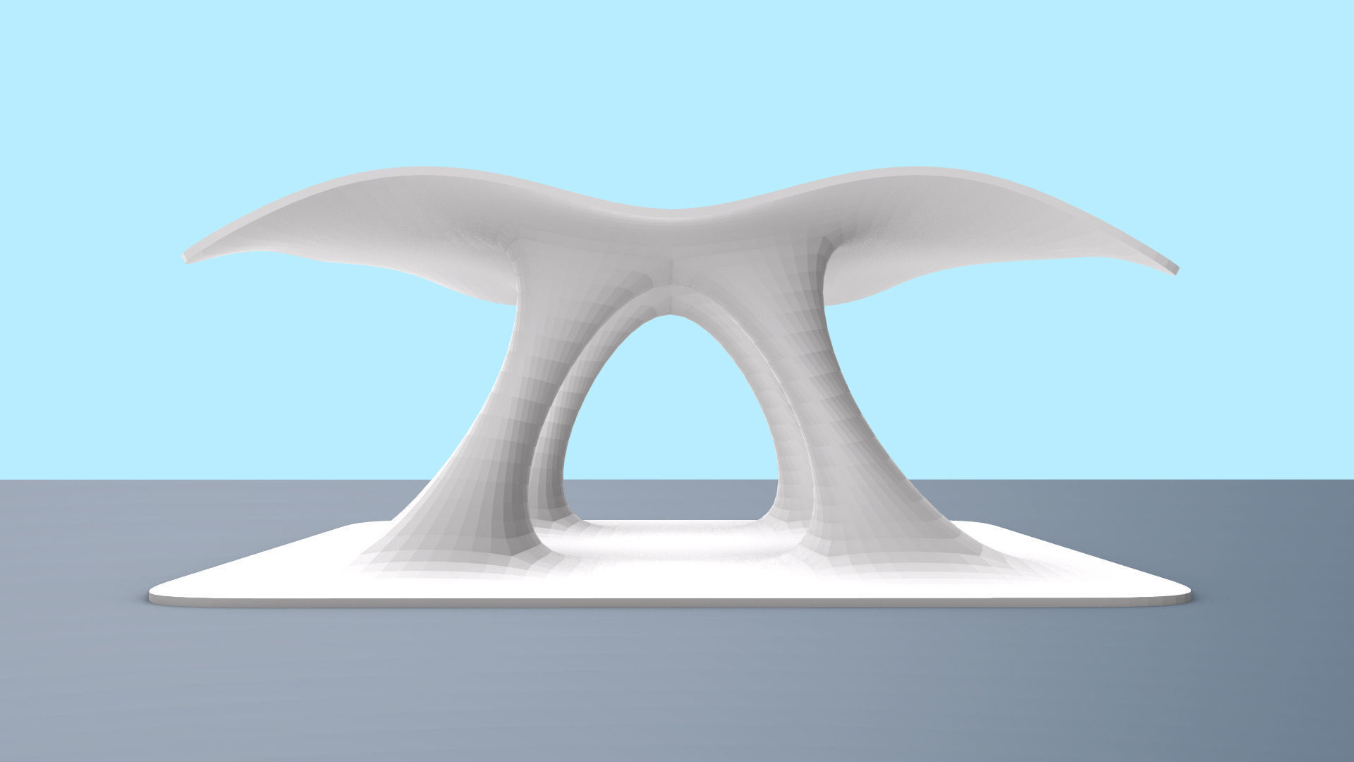 Wavy Pavilion Smooth Columns Low-poly 3D model_16