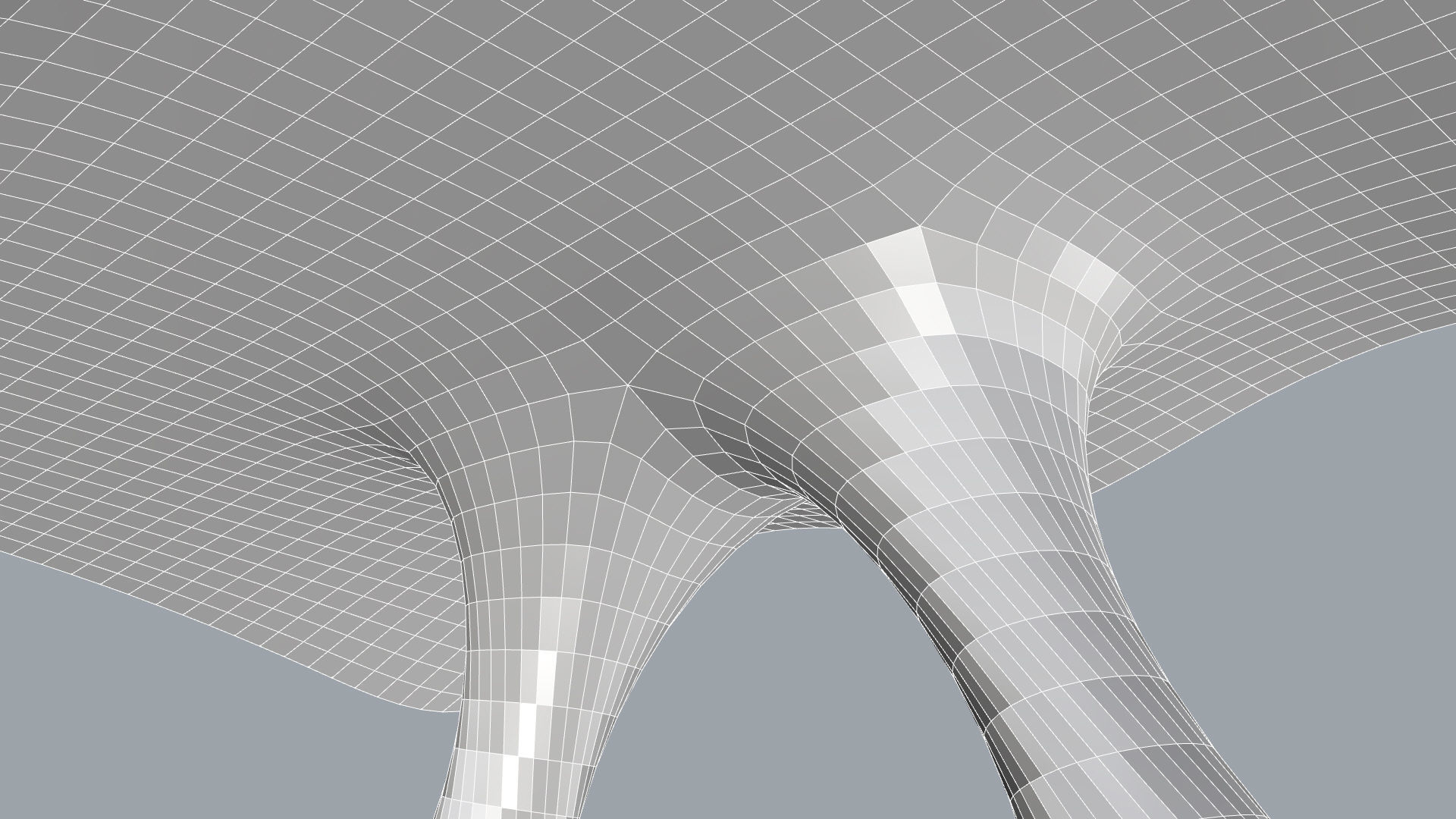 Wavy Pavilion Smooth Columns Low-poly 3D model_29