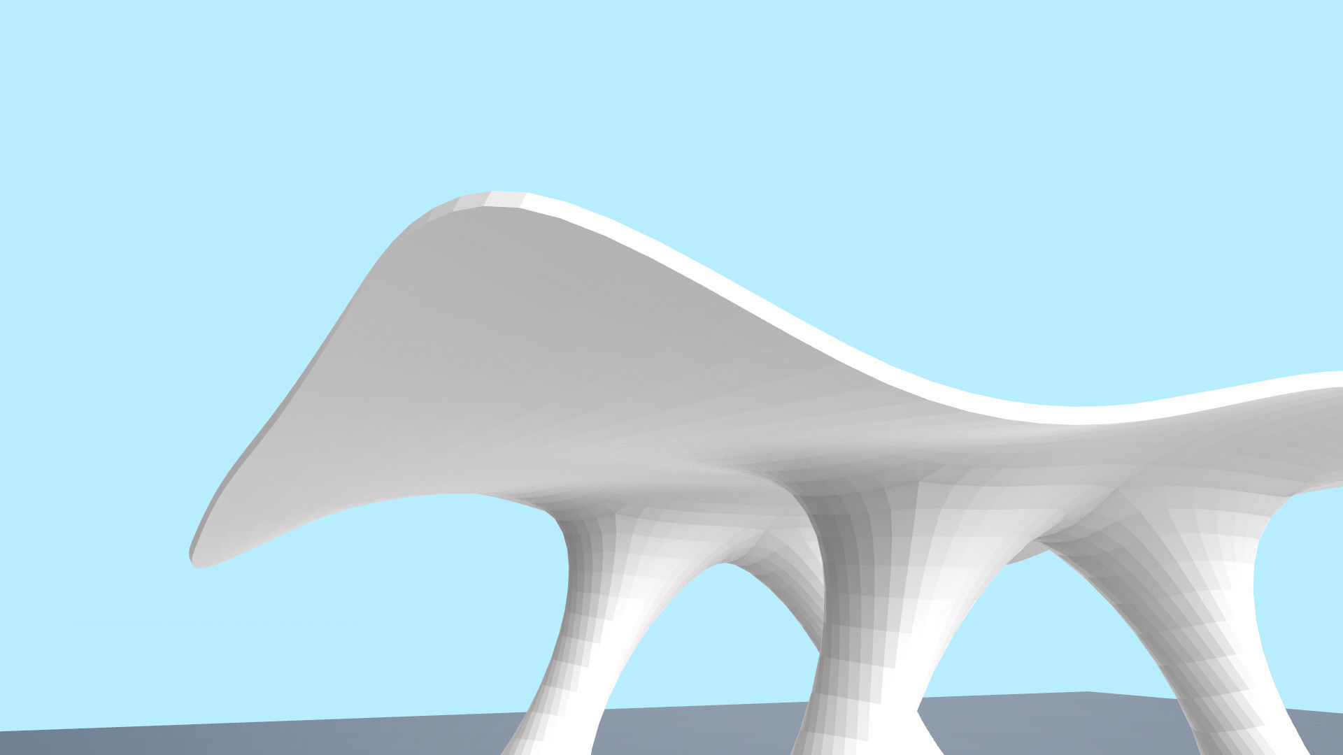 Wavy Pavilion Smooth Columns Low-poly 3D model_40