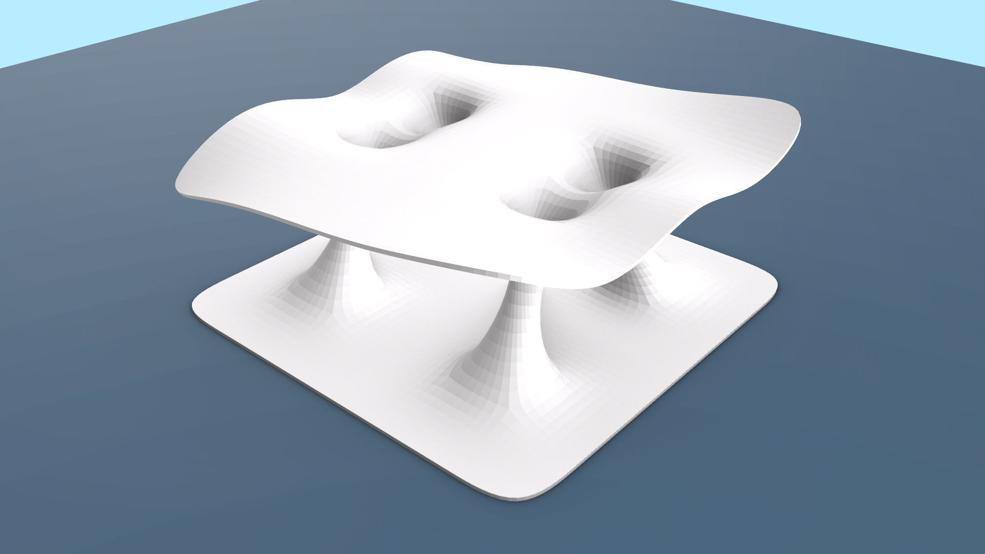 Wavy Pavilion Smooth Columns Low-poly 3D model_6