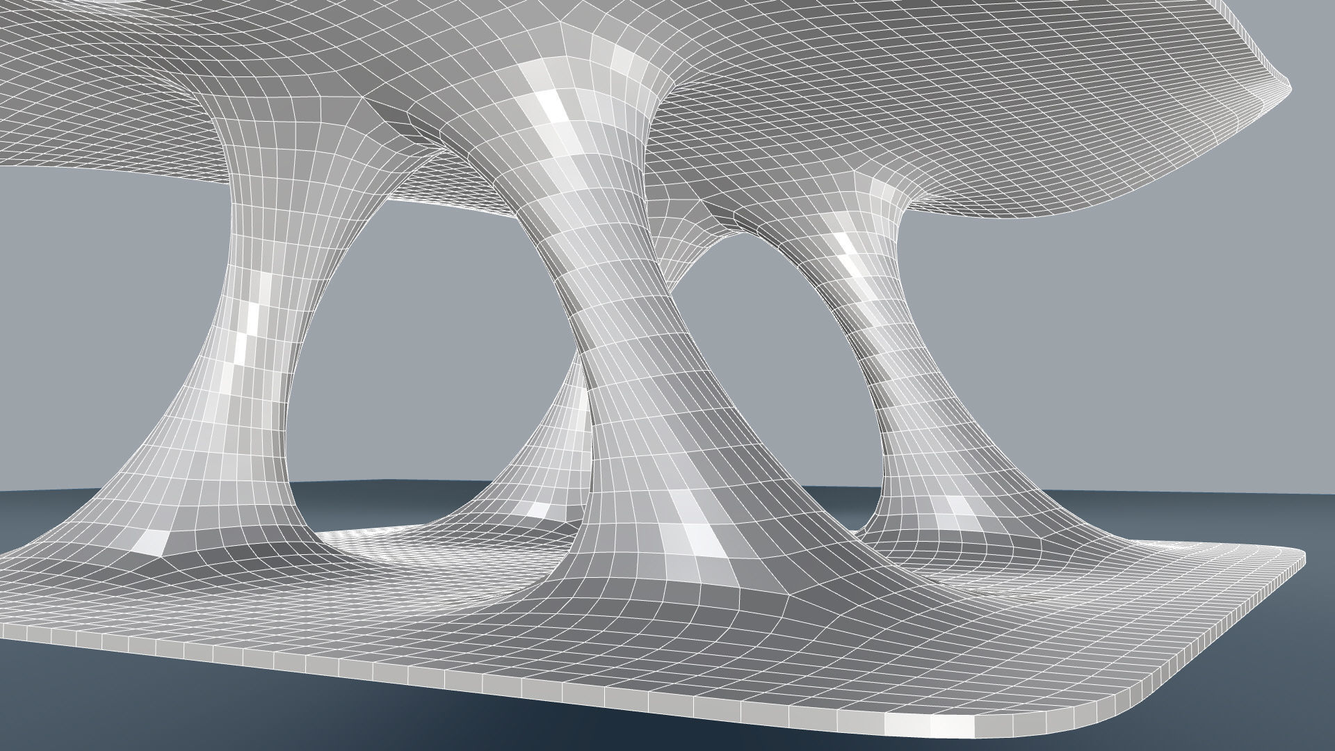Wavy Pavilion Smooth Columns Low-poly 3D model_13
