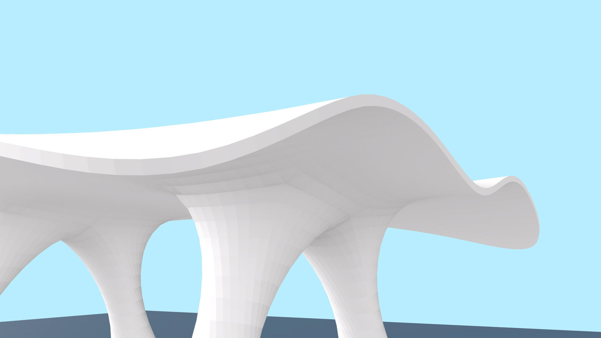 Wavy Pavilion Smooth Columns Low-poly 3D model_38