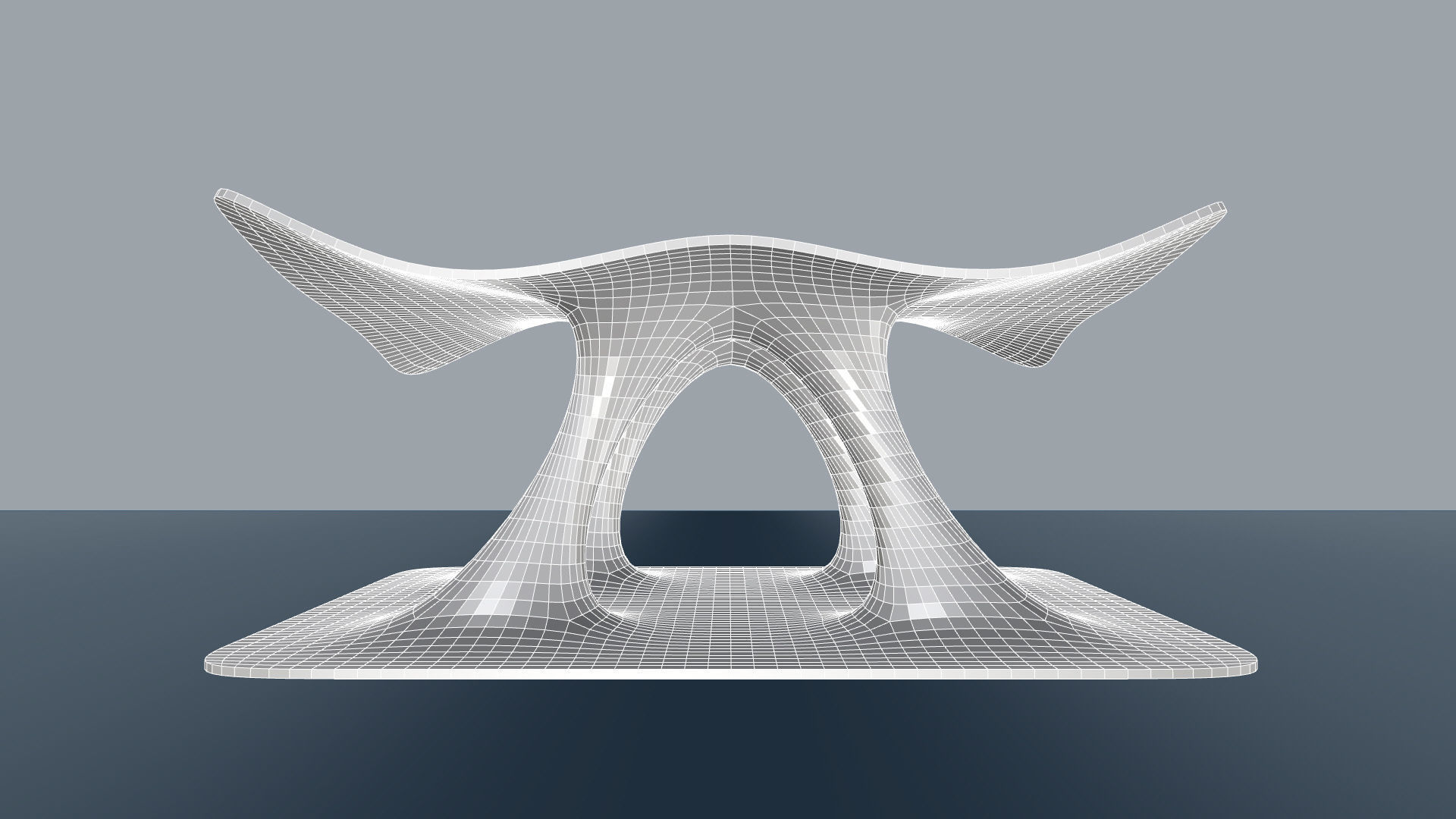 Wavy Pavilion Smooth Columns Low-poly 3D model_19