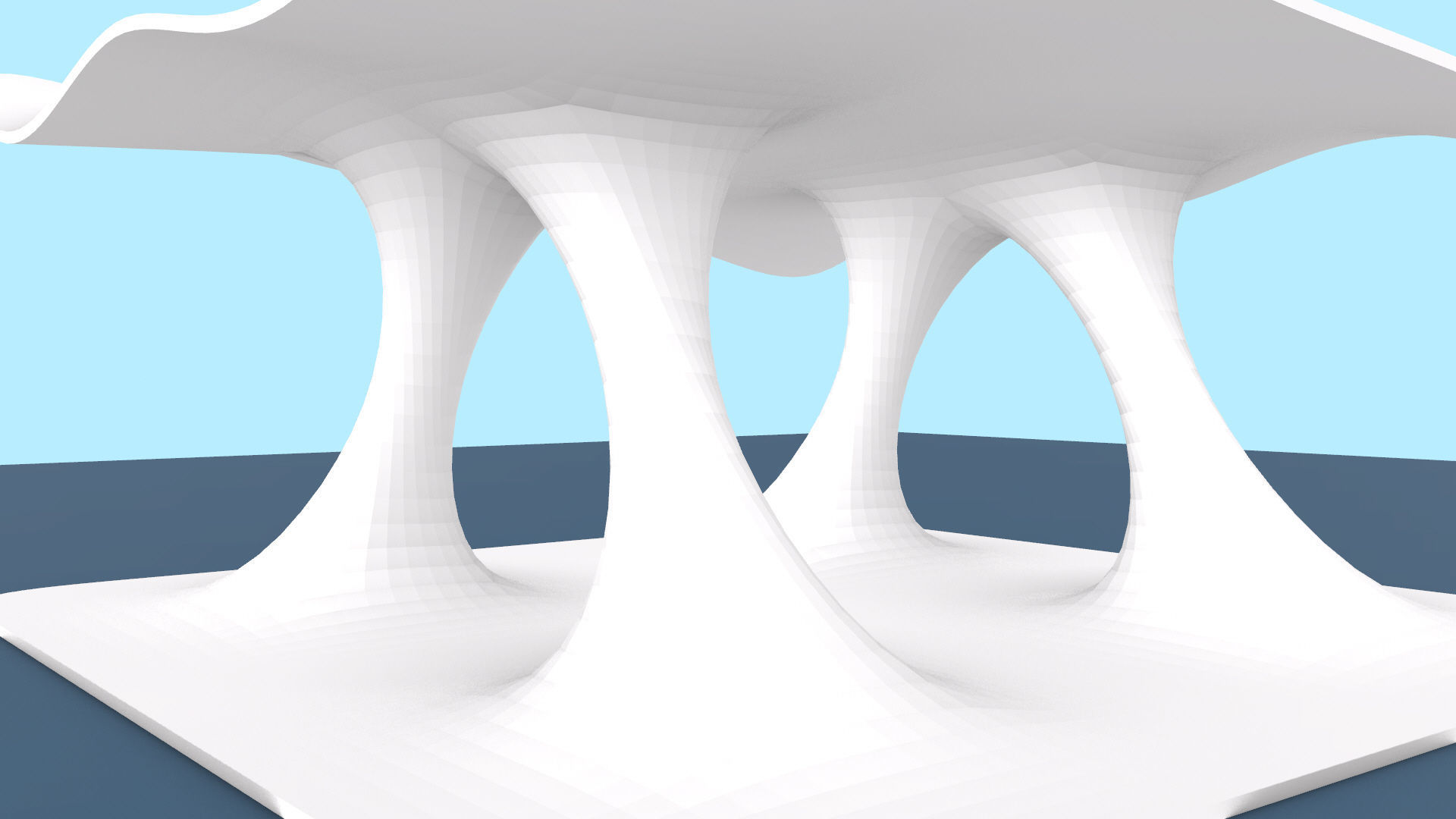 Wavy Pavilion Smooth Columns Low-poly 3D model_8