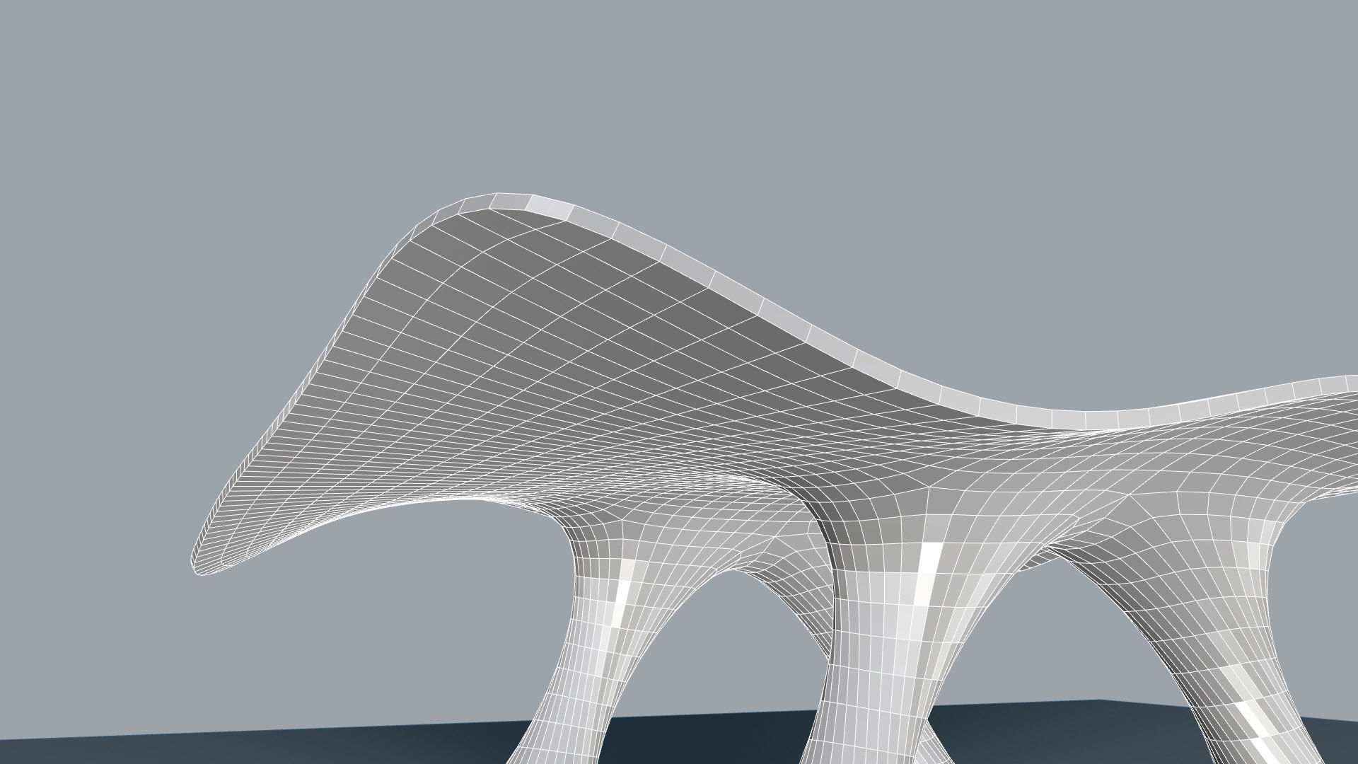 Wavy Pavilion Smooth Columns Low-poly 3D model_41