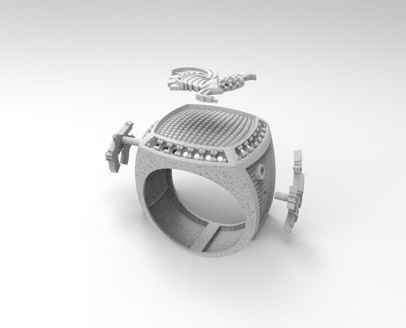 ANILLO GALLO  3D print model_3