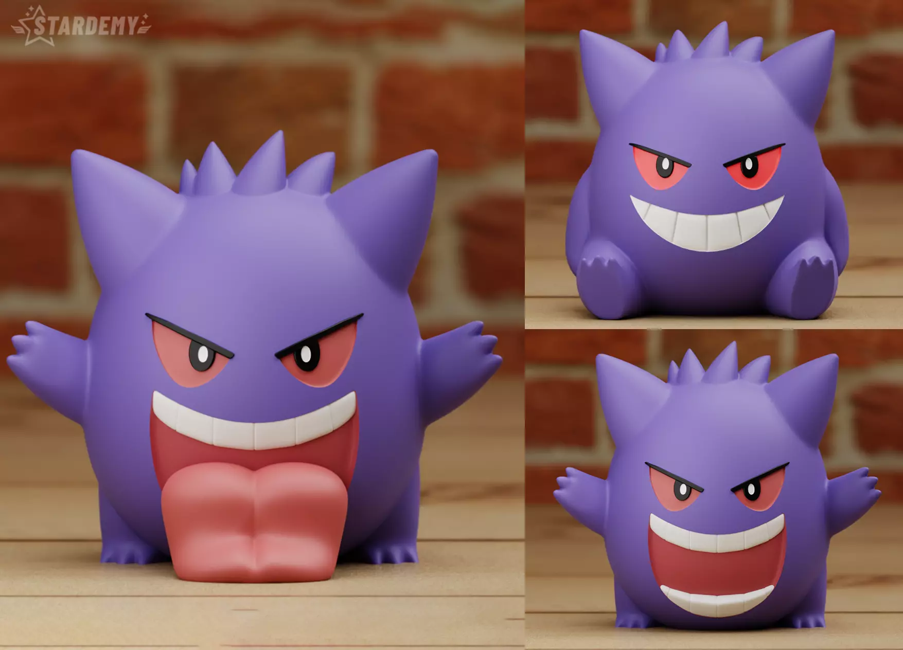 GENGAR CHIBI 3 MODELS POKEMON 3D print model_0