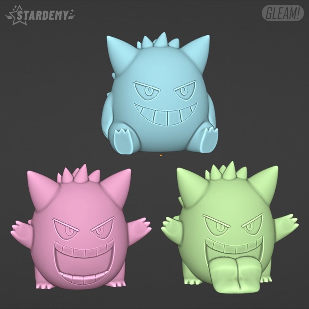 GENGAR CHIBI 3 MODELS POKEMON 3D print model_1