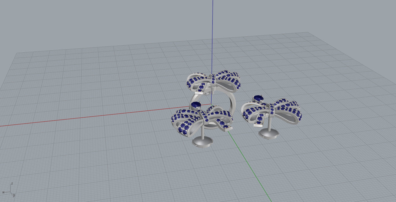Ring and Earrings 3D print model_8